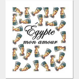 Egypt/ Egypte mon amour- nefertiti pattern Posters and Art